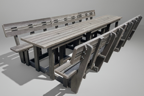 Picnic table 12 seater plus backs (RECYCLED PLASTIC)
