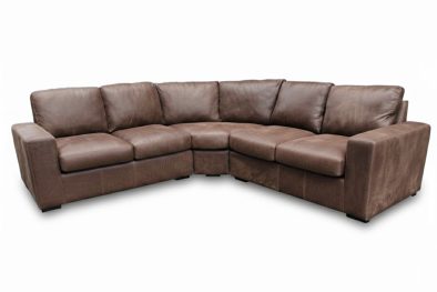 Genuine Full Leather Mode 5 Seater Corner Couch – Exotic W/Brown