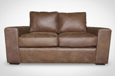 Genuine Full Leather Mode Comfort 2 Seater Couch - Exotic W/Brown