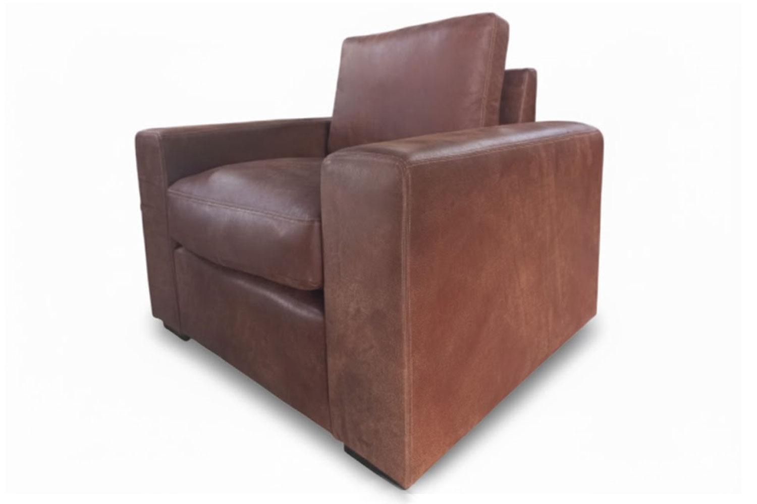 Genuine Full Leather Mode Comfort Armchair - Exotic Brandy