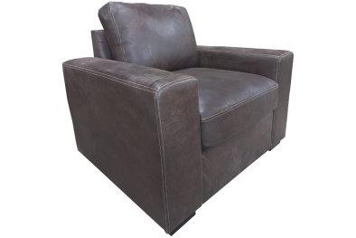 Genuine Full Leather Mode Comfort Armchair - Exotic W-Brown
