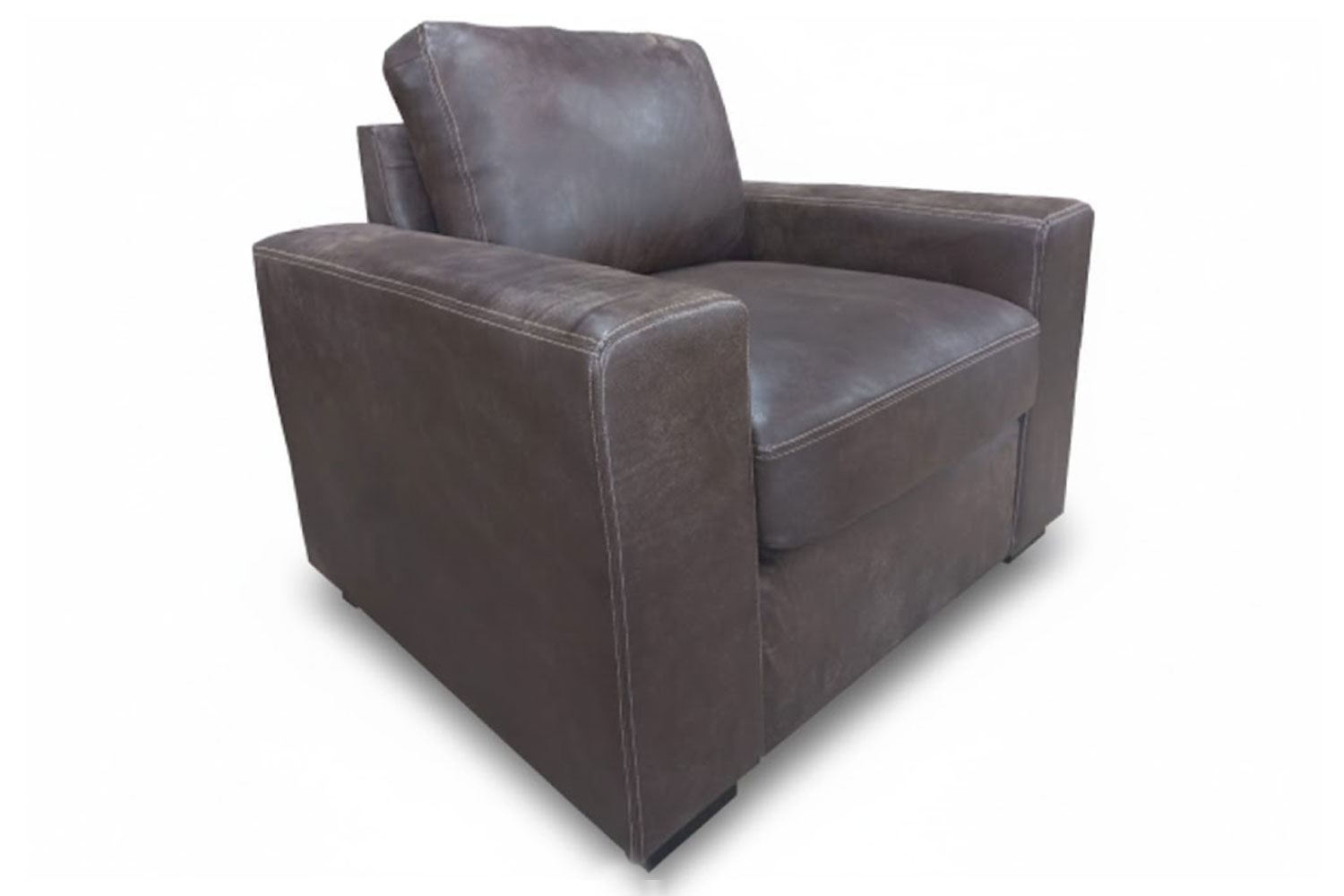Genuine Full Leather Mode Comfort Armchair - Exotic W-Brown