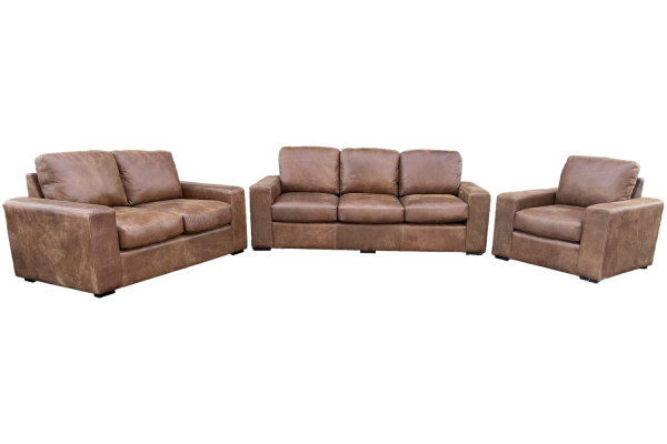 Mode 6 Seater 3 Piece Couch Set - Brandy