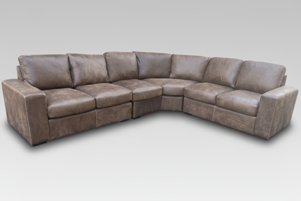 Mode 6 seater corner couch W-Brown LHF