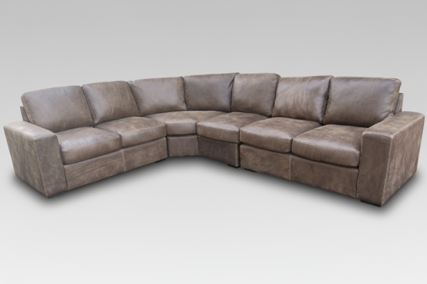Mode 6 seater corner couch W-Brown RHF
