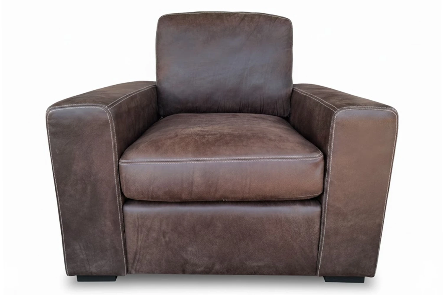 Genuine Full Leather Mode Comfort Armchair - Exotic W-Brown