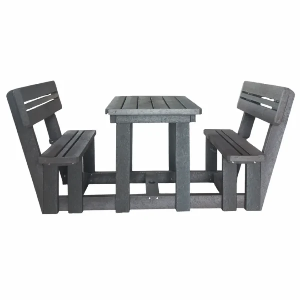 Picnic table 2 seater plus backs (RECYCLED PLASTIC) - Image 2