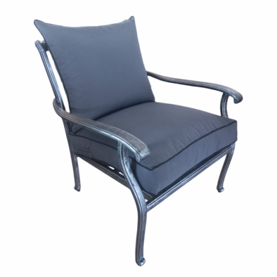Aluminium Morris 1 Seater Silver with Charcoal Cushion