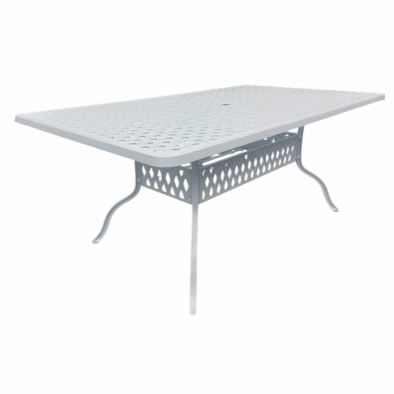 Aluminium Cottage 8 Seater Dining Set White with Charcoal Cushions