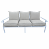 Aluminium Morris 3 Seater White with beige cushions - Image 2