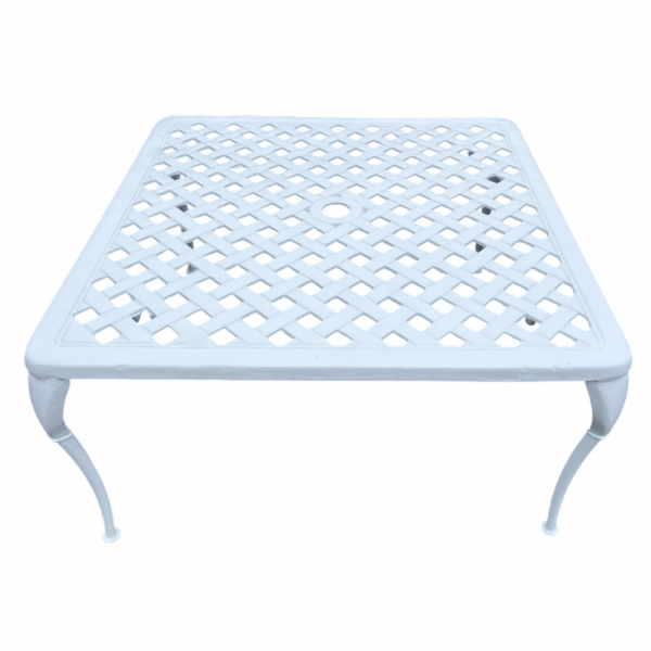 Aluminium Square 800mm Coffee Table White - Image 2