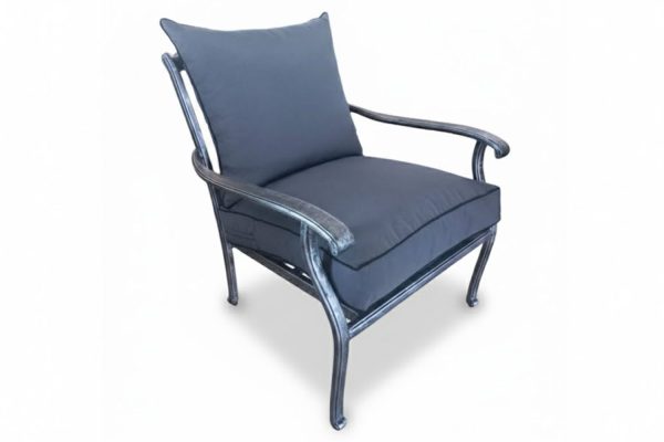 Aluminium Morris 1 Seater Silver with Charcoal Cushion