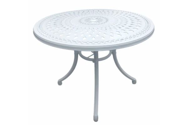 Aluminium 4 Seater Dining Table White 1000 Round