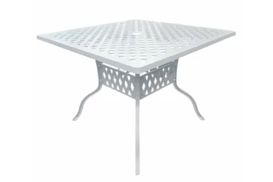 Aluminium 4 Seater Dining Table White 1000 Square