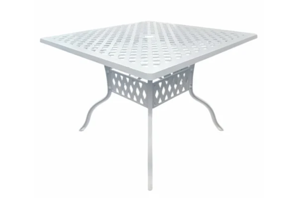 Aluminium 4 Seater Dining Table White 1000 Square