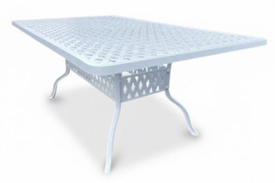 Aluminium 6 Seater Dining Table White 1830 Rectangle