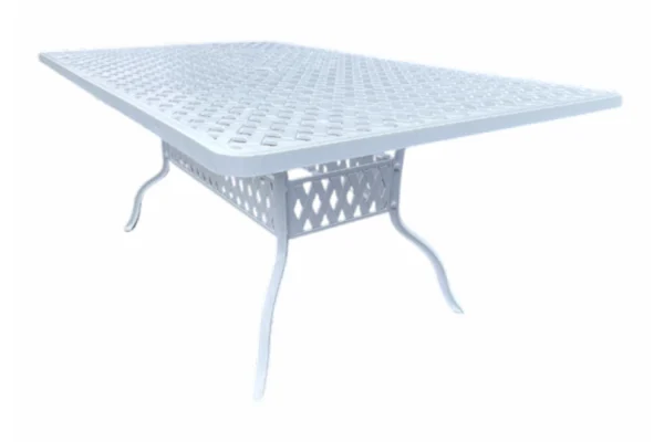 Aluminium 6 Seater Dining Table White 1830 Rectangle