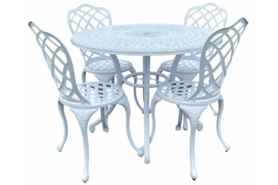 Aluminium Coral 4 Seater Dining Set White