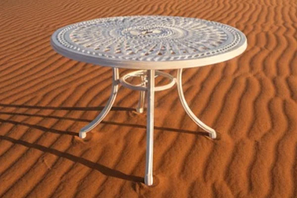 Aluminium Dining Table 4-Seater 1000mm Round (White)