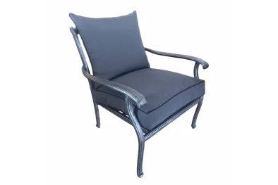 Aluminium Morris 1 Seater Silver with Charcoal Cushion