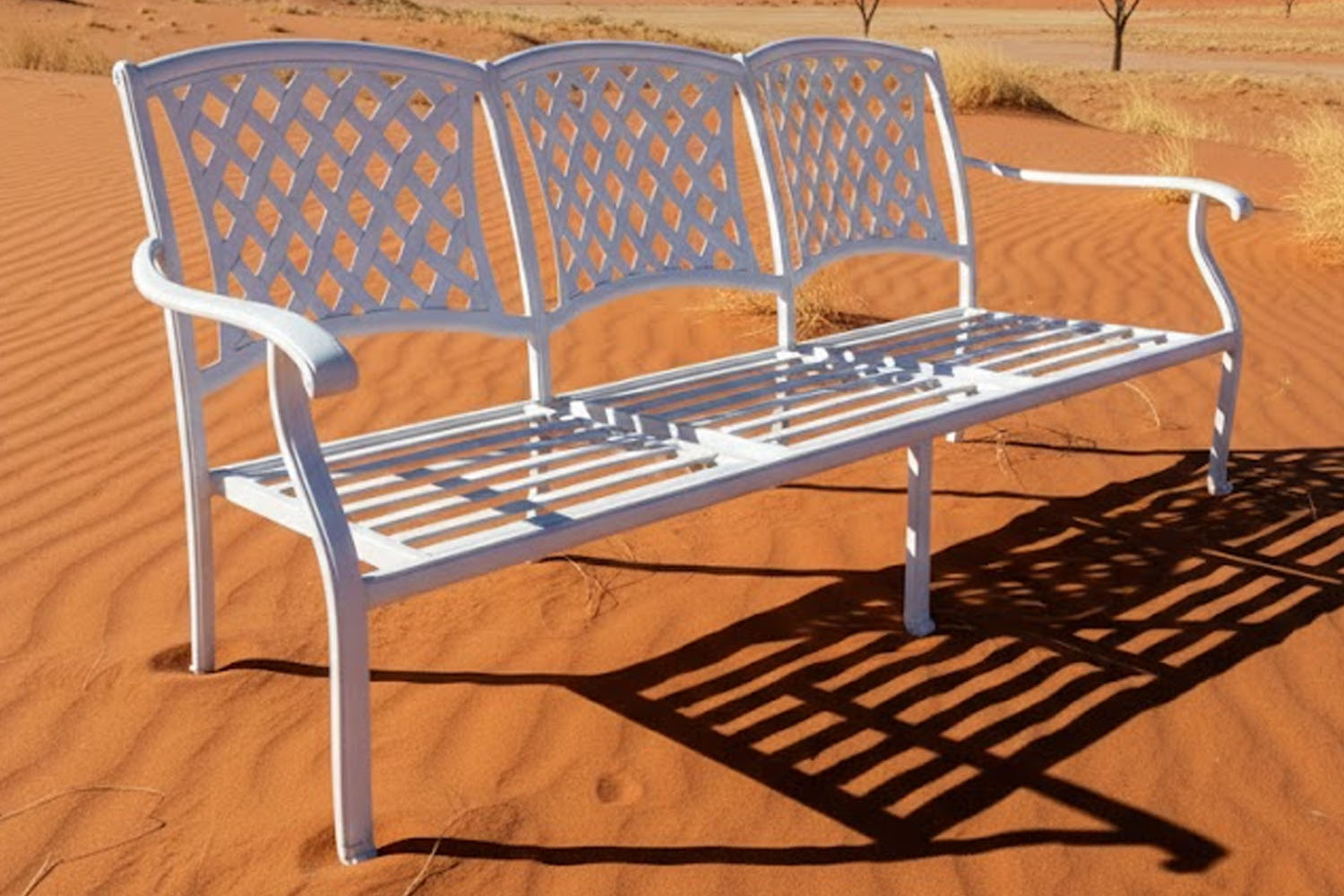 Aluminium-Morris-3-Seater-White