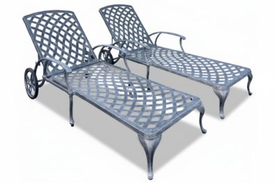 Aluminium Sun Lounger Silver Set