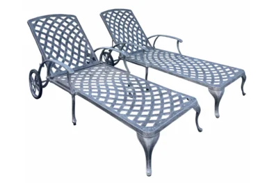 Aluminium Sun Lounger Silver Set