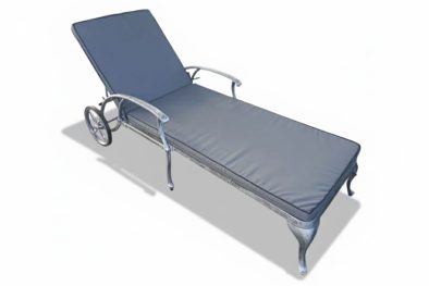 Aluminium Sun Lounger Silver with Deluxe Charcoal Cushion