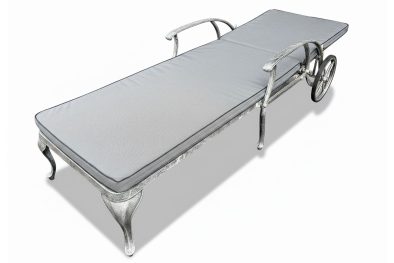Aluminium Sun Lounger Silver with Deluxe Charcoal Cushion