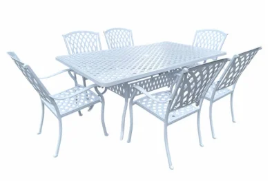 Aluminium Tuscan 6 Seater Dining Set White