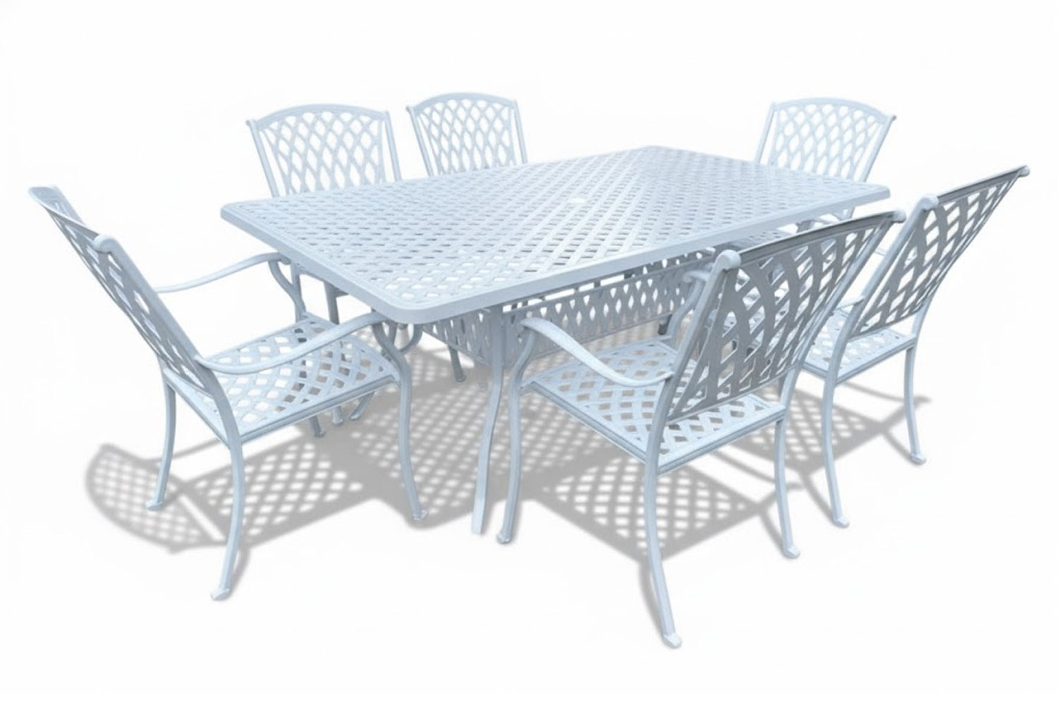 Aluminium Tuscan 6 Seater Dining Set White