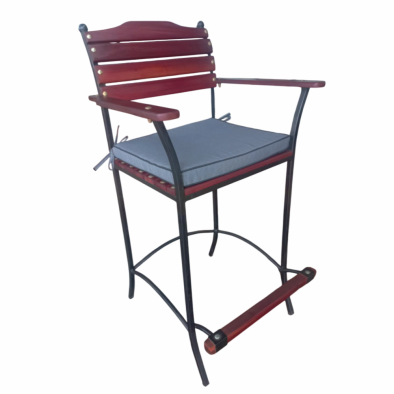 Zambezi Teak Bar Chair with Charcoal Cushion
