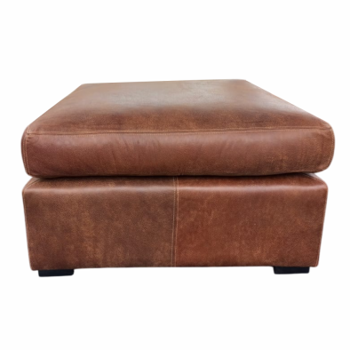 Mode Comfort Ottoman - Exotic Genuine Full Leather Brandy