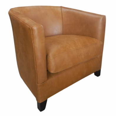 Genuine Full Leather Classica Tub Chair - Exotic W/Tan