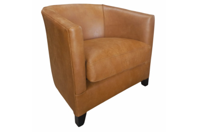 Genuine Full Leather Classica Tub Chair - Exotic W-Tan