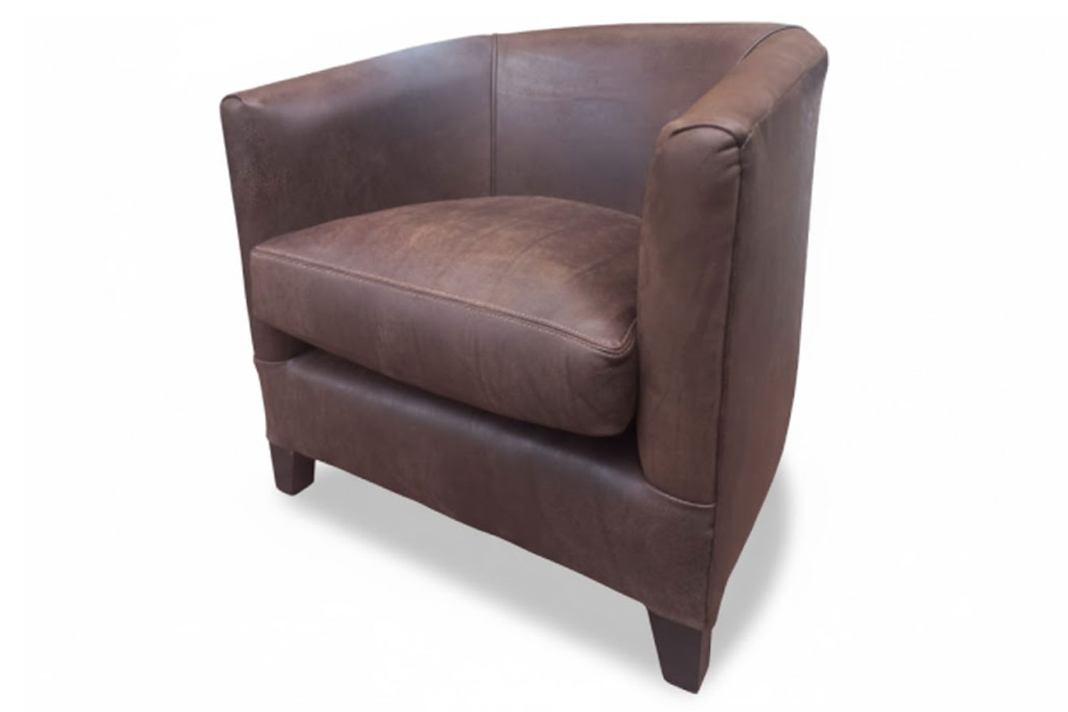 Genuine Full Leather Classica Tub Chair - Exotic W-Brown