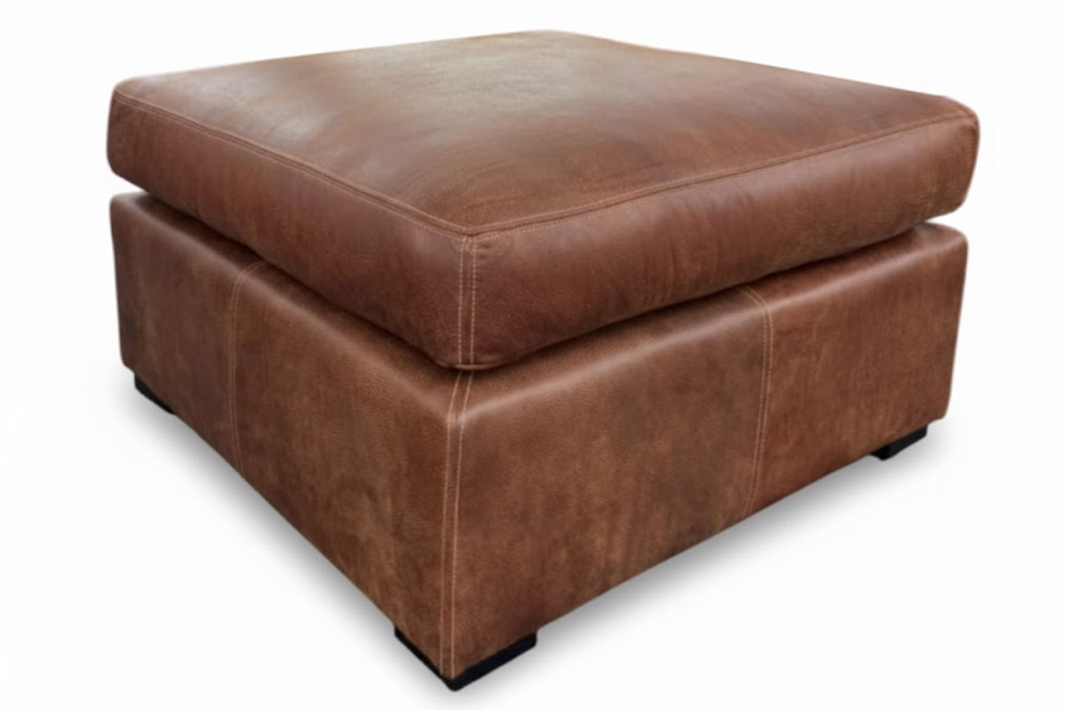 Genuine Full Leather Mode Comfort Ottoman - Exotic Brandy