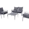 Morris 4 Seater 5 Piece Set with Charcoal Cushions Silver