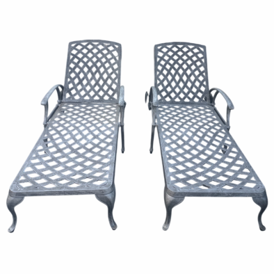 Aluminium Pool Lounger Silver Set