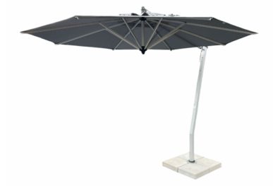 Primo-Round-Cantilever-Umbrella-Charcoal---3.2-Meter-Tilt-and-Swivel