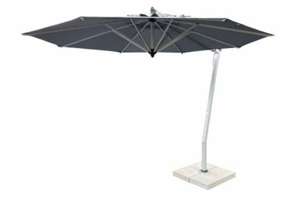 Primo-Round-Cantilever-Umbrella-Charcoal---3.2-Meter-Tilt-and-Swivel