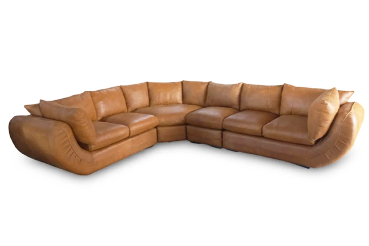 Genuine Full Leather Regale 6 Seater Corner Couch Special - Exotic Tan