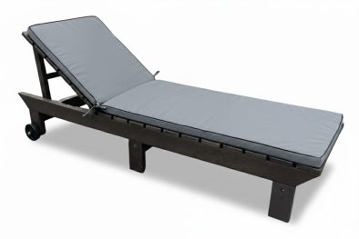 Royal Sun Lounger with Charcoal Cushion (Recycled Plastic- Brown)