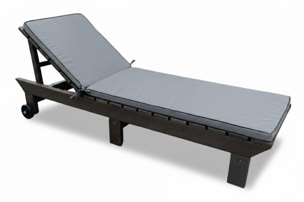 Royal Sun Lounger with Charcoal Cushion (Recycled Plastic- Brown)