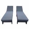 2 Piece Set Special (2 Royal Sun Loungers) (Recycled Plastic- Brown) with charcoal cushions - Image 2