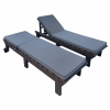 2 Piece Set Special (2 Royal Sun Loungers) (Recycled Plastic- Brown) with charcoal cushions