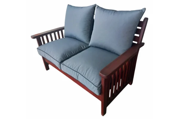 Solid Hardwood Teak Patio Morris 2 Seater with Charcoal Cushions
