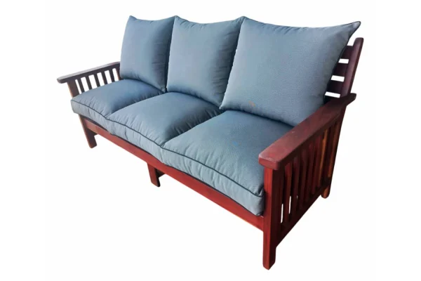 Solid Hardwood Teak Patio Morris 3 Seater with Charcoal Cushions