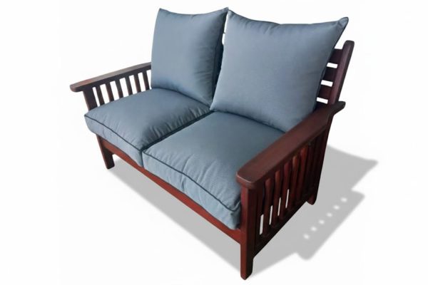 Solid Hardwood Teak Patio Morris 2 Seater with Charcoal Cushions