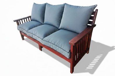 Solid Hardwood Teak Patio Morris 3 Seater with Charcoal Cushions